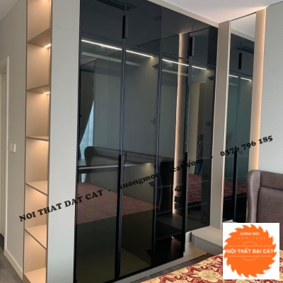 Tủ áo quần gỗ kết hợp kính MS22302