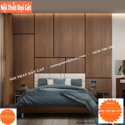 Vách ốp đầu giường gỗ thiết kế đơn giản VOĐG020
