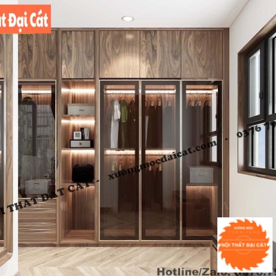 Tủ áo quần gỗ cánh kính MS22312