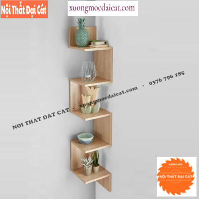 Kệ trang trí góc treo tường đẹp KTT147