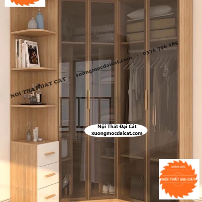 Tủ áo quần thiết kế góc tường MS22242
