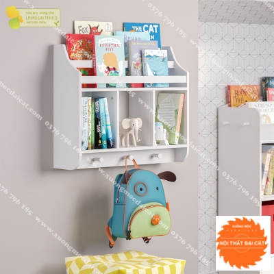 kệ sách trẻ em thiết kế treo tường KSTE006