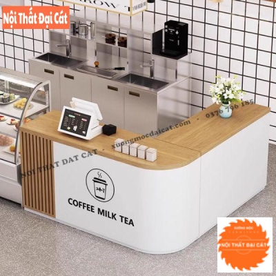 Quầy pha chế trà sữa chữ L QB008