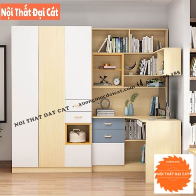 Tủ áo quần kèm bạn học kệ sách TA157