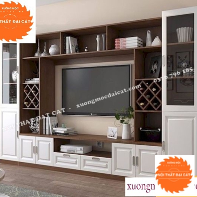 Kệ tivi kết hợp tủ rượu tân cổ điển KKH075