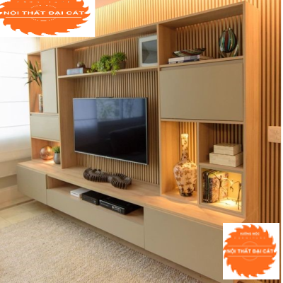 Kệ tivi thiết kế kết hợp vách ốp tivi KTV020