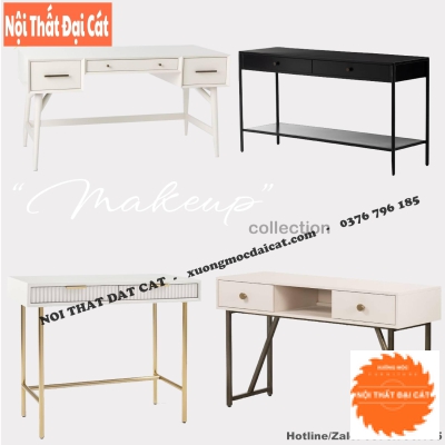 Bàn trang điểm thiết kế chân sắt BTĐ085