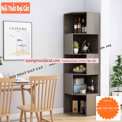 Kệ trang trí kết hợp tủ ở góc tường KTT141