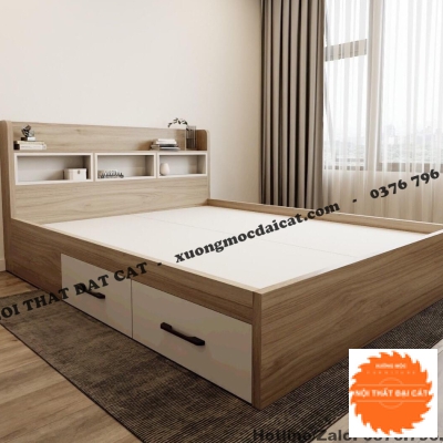 Giường ngủ thiết kế 2 hộc kéo G100