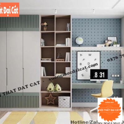 Tủ áo quần kết hợp bàn làm việc MS22354