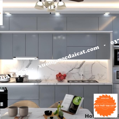 Tủ bếp dài thiết kế đẹp MS0031