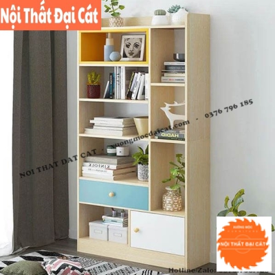Kệ tủ sách bằng gỗ phong cách hiện đại KS157