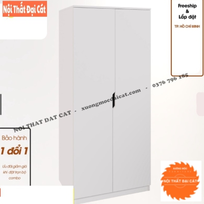 Tủ áo quần gỗ 2 cánh khoét tay nắm TA436