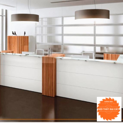 Quầy lễ tân thiết kế đẹp bằng gỗ QLT041