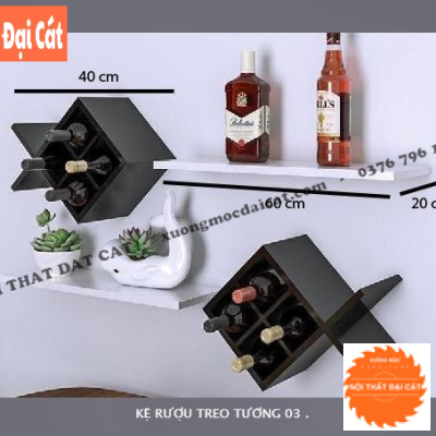 Kệ rượu treo tường đẹp TR078
