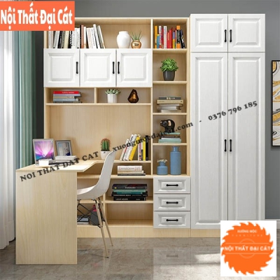 Tủ áo quần kết hợp bàn làm việc kệ sách TA189
