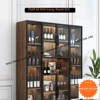 Tủ rượu gỗ kết hợp cánh kính TR053
