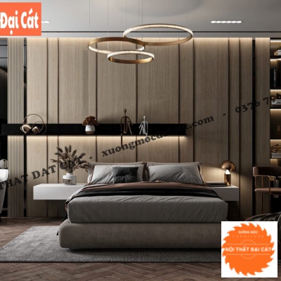 Vách ốp đầu giường gỗ công nghiệp VOĐG027