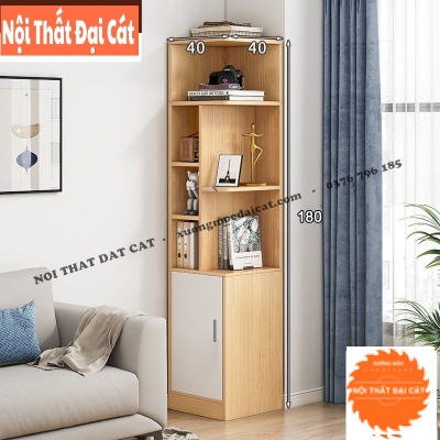 Kệ tủ sách trang trí ở góc tường KS209