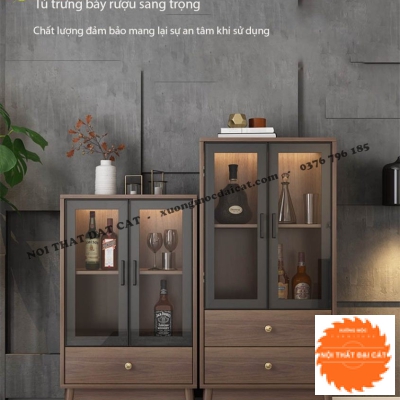 Tủ rượu gỗ cánh kính hộc kéo TR054