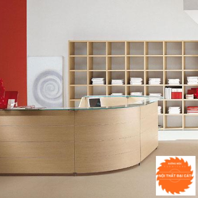 Quầy lễ tân thiết kế hình vòng cung QLT042