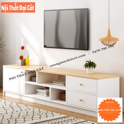 Kệ tivi nhiều ngăn phối 2 màu đẹp KTV390