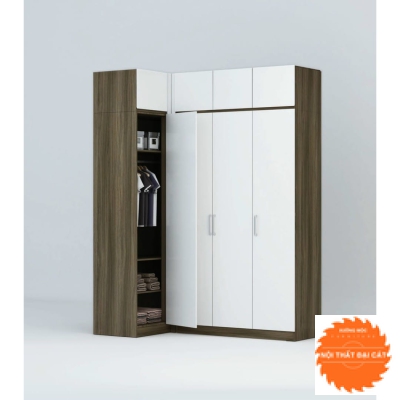 Tủ áo quần chữ L nhỏ cho phòng ngủ TA128