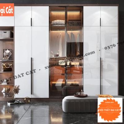Tủ áo quần gỗ kết hợp kính TA454