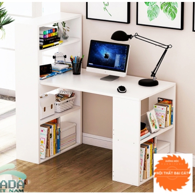 Bàn học kệ sách màu trắng BH004