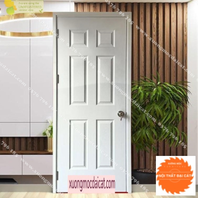 Cửa gỗ công nghiệp MDF màu trắng 