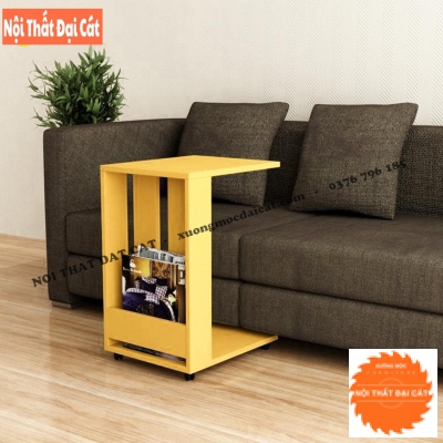 Bàn gỗ cạnh sofa có bánh xe tiện lợi BGS017