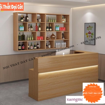 Quầy thu ngân bằng gỗ nhỏ gọn QTN046