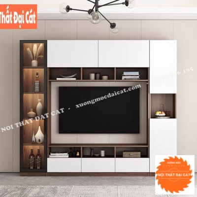 Kệ tivi kết hợp tủ rượu cánh kính KKH083
