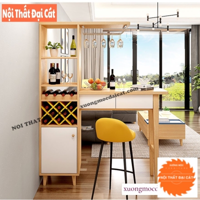Tủ rượu gỗ kết hợp bàn TR057