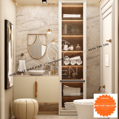 Tủ phòng wc thiết kế cánh kính TPT029