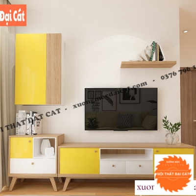 Kệ tivi tone vàng hiện đại KTV394