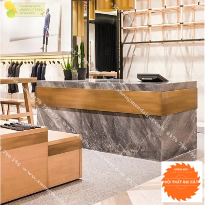 Quầy thu ngân gỗ cho shop QTN033