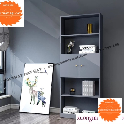 Kệ sách màu xám chì đẹp KS167