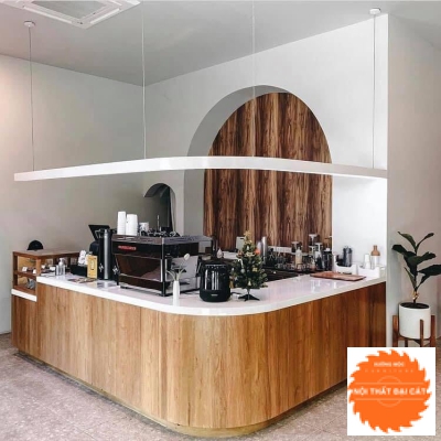 Quầy pha chế coffee gỗ công nghiệp BQ023