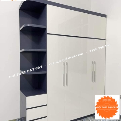 Tủ áo quần trắng xanh MS22192