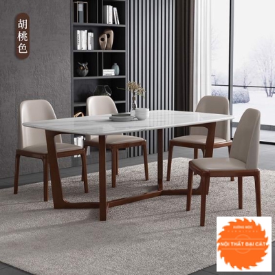 Bộ bàn ăn mặt đá 4 ghế BA002