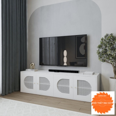 Kệ tivi gỗ cánh mây thiết kế đẹp KTM039