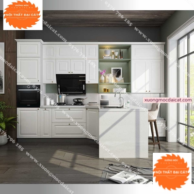 Tủ bếp Châu Âu chữ L hiện đại TB0108