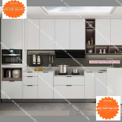 Tủ bếp gia đình tông trắng đa năng TB0109