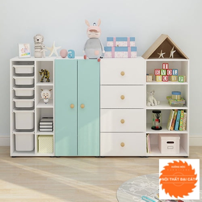 Tủ áo quần cho bé thiết kế dễ thương 