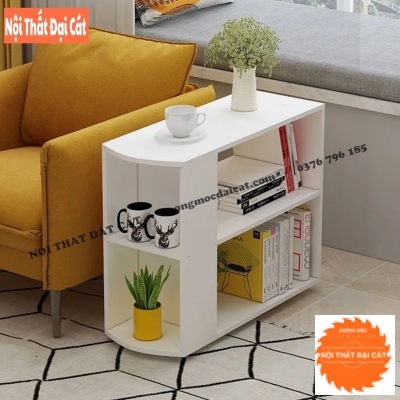 Bàn gỗ cạnh sofa tone trắng nhỏ gọn BGS007