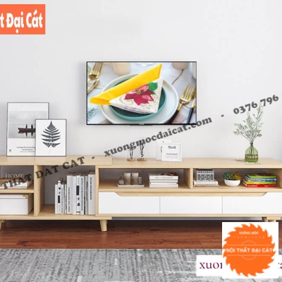 Kệ tivi gỗ đẹp cho gia đình trẻ KTV408