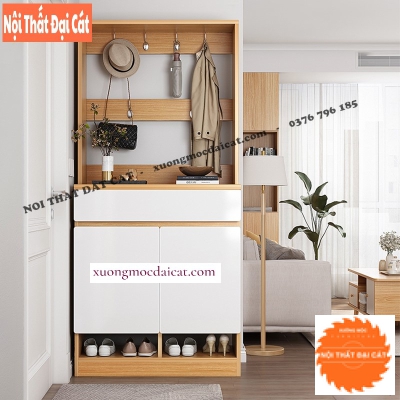 Tủ giày thiết kế kèm giá treo đồ TG221