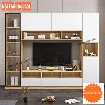 Kệ tivi tích hợp tủ trang trí phòng khách KKH101