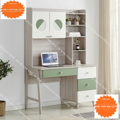 Bàn học gỗ thiết kế tông màu xanh lá BH039